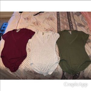 Bundle of 3 Free People Bodysuits